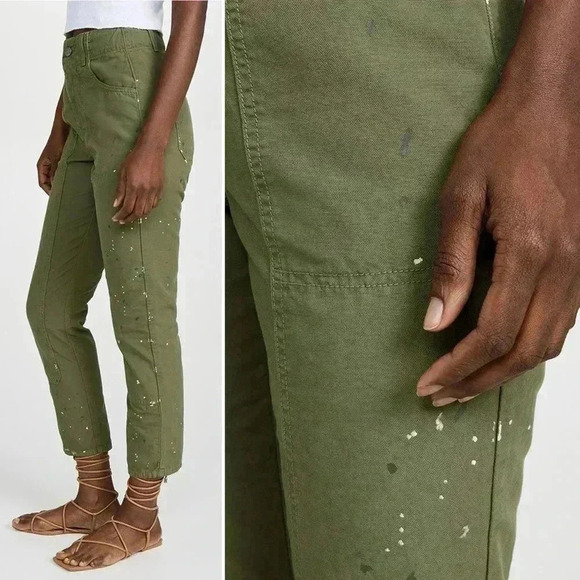 NWT Veronica Beard Arya Straight Carpenter Pants Size 29 Military Green - Picture 3 of 10